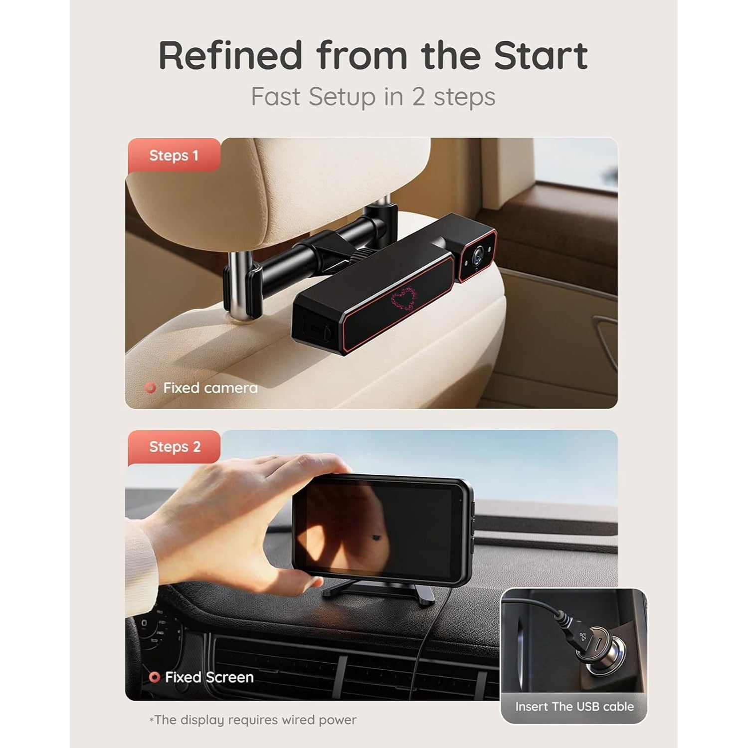 Wireless Dual Car Camera Baby Monitor