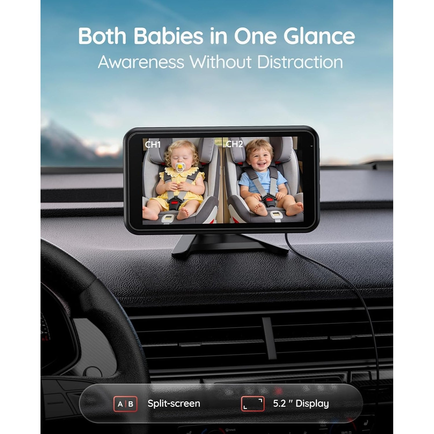 Wireless Dual Car Camera Baby Monitor