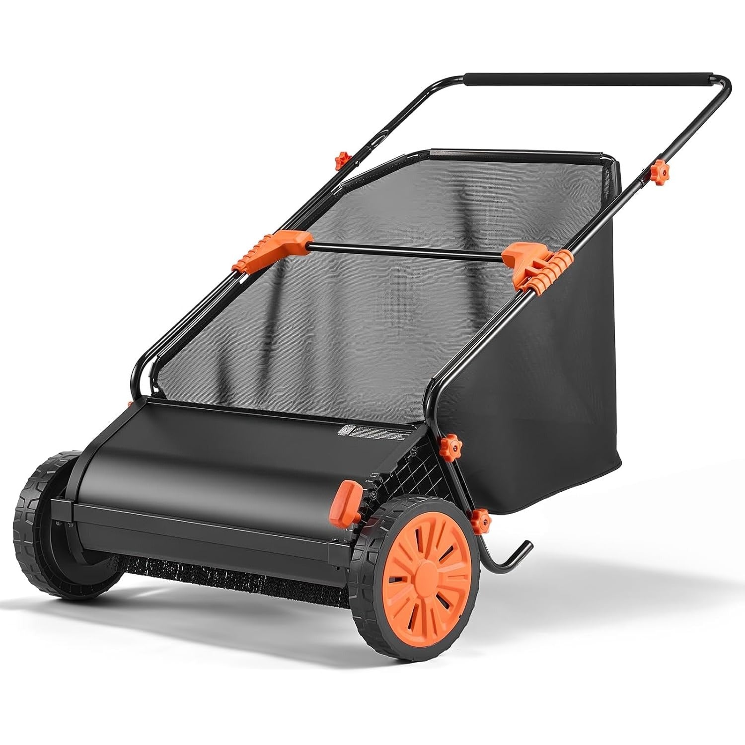 26” Push Lawn Sweeper – 7 cu. ft. Collection Bag, Adjustable Brush Height, Heavy Duty