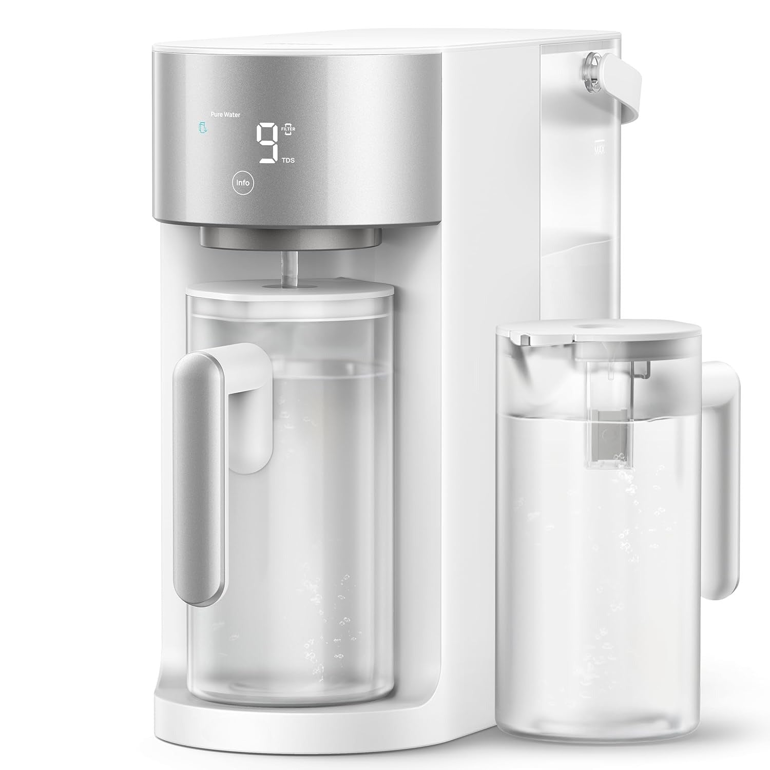 Countertop RO Water Filter, 3:1 Low Drain, TDS+Filter Life, No-Install Self-Cleaning