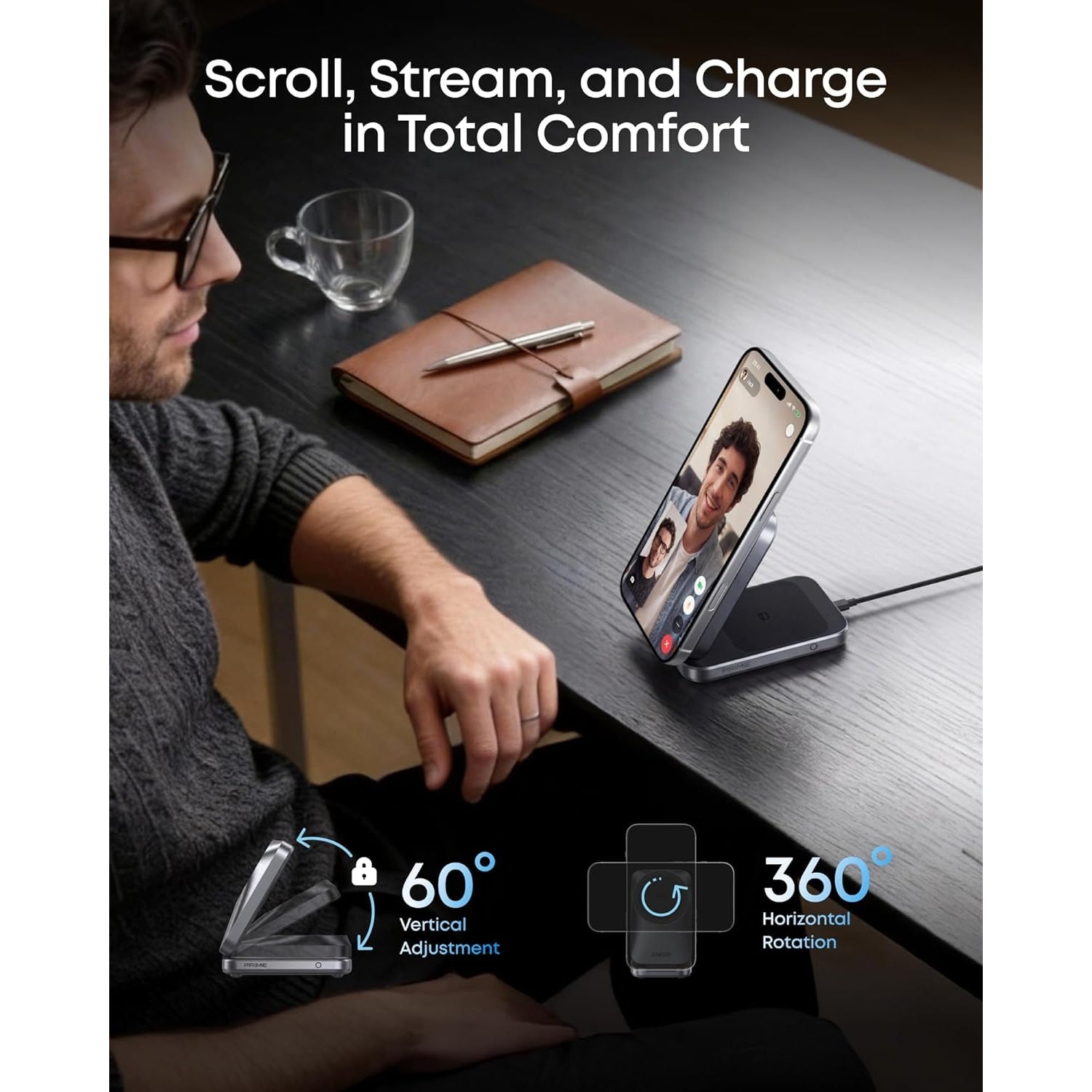 3-in-1 Charging Station – Qi2 25W Foldable MagSafe Wireless Charger, Compatible with iPhone/Apple Watch/AirPods (Adapter Included)