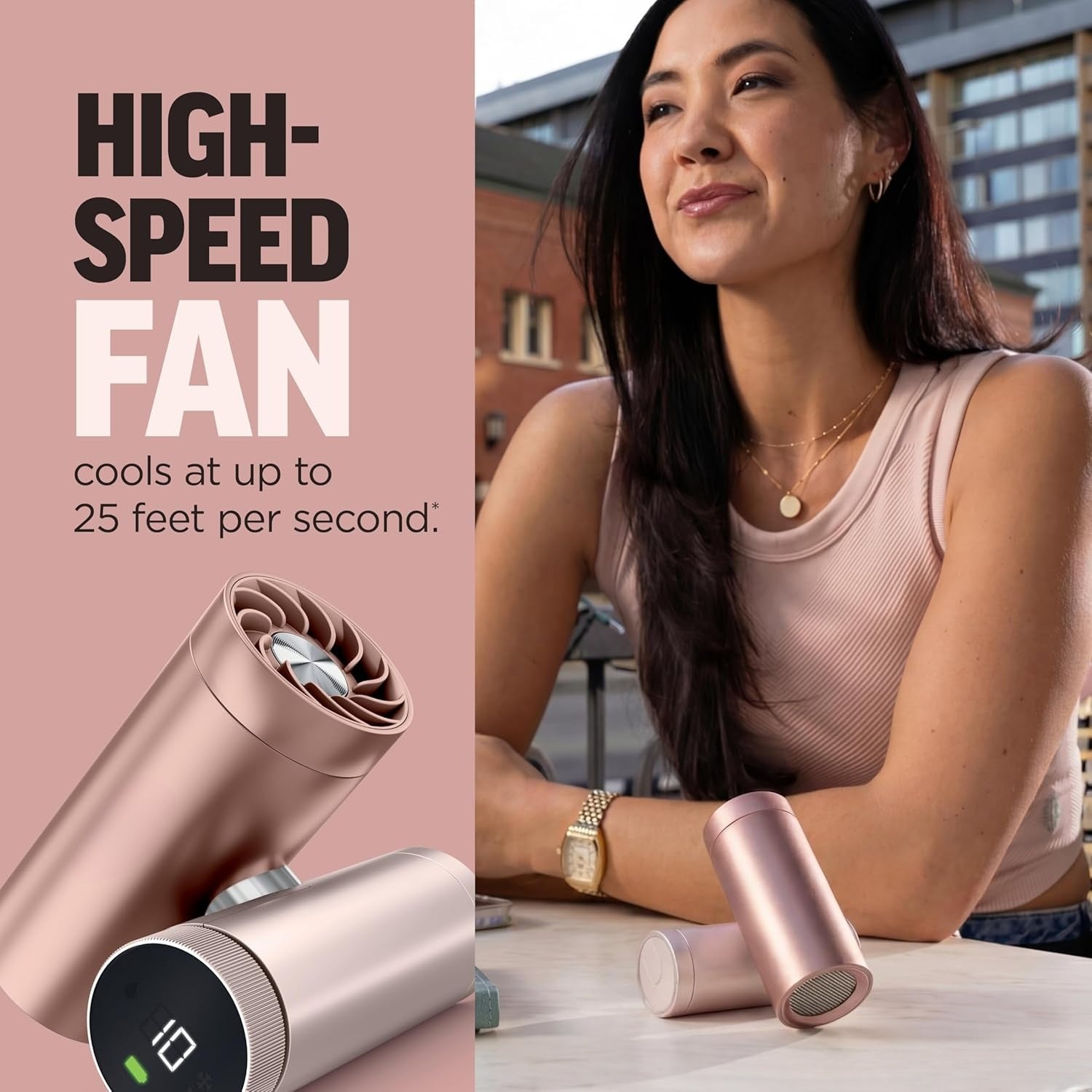 The Only 3-in-1 Personal Cooler: InstaChill Plate + Mist + Fan, 10 Speeds, Wearable (Carbon)