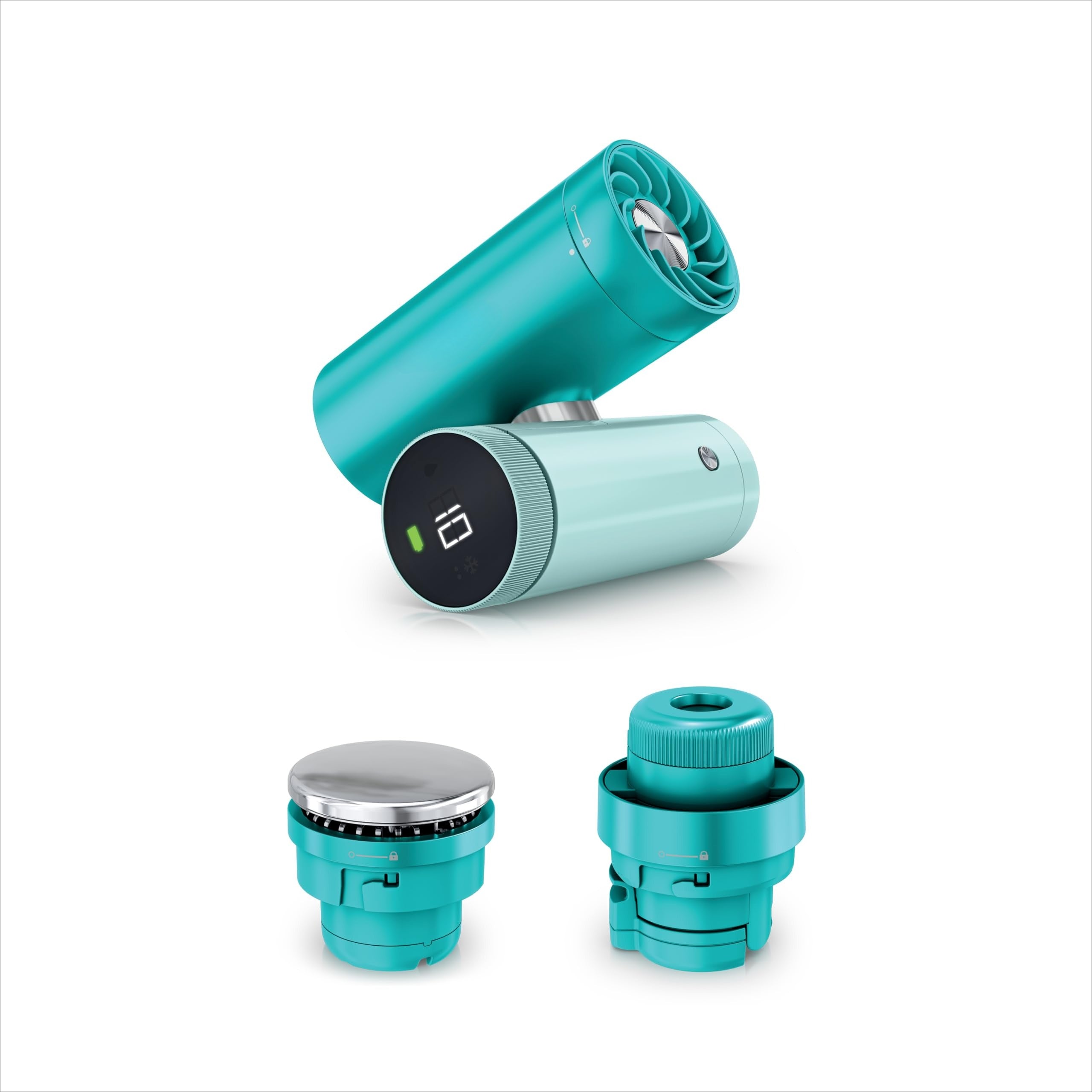 The Only 3-in-1 Personal Cooler: InstaChill Plate + Mist + Fan, 10 Speeds, Wearable (Carbon)