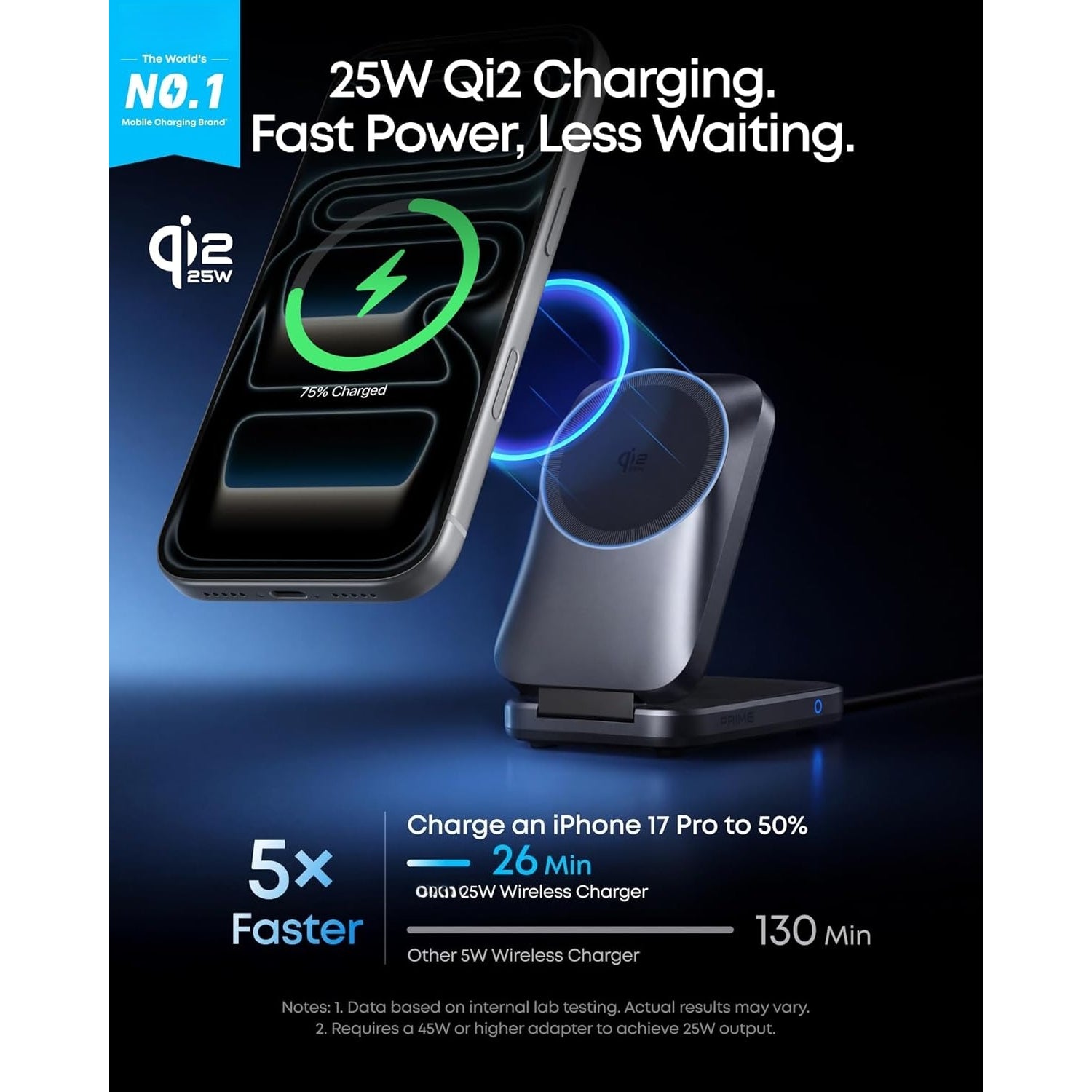 3-in-1 Charging Station – Qi2 25W Foldable MagSafe Wireless Charger, Compatible with iPhone/Apple Watch/AirPods (Adapter Included)